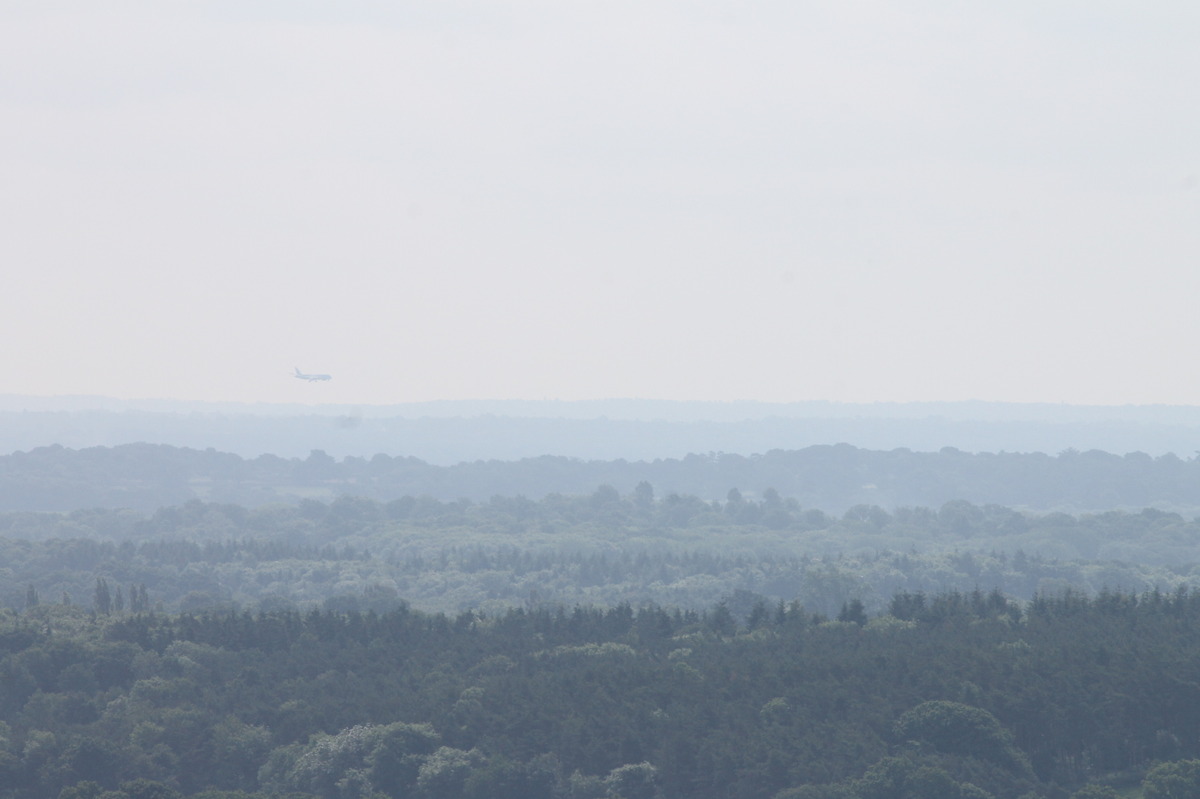 the view south east from the terrace; South Downs just visible